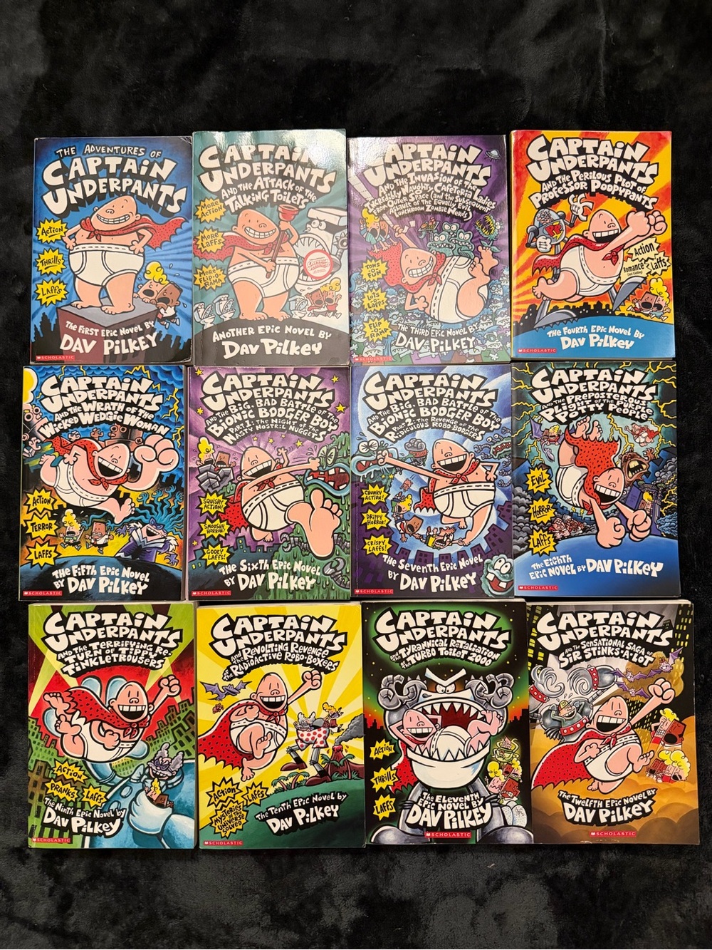 Scholastic Captain Underpants 1-12 Book Collection - DAV PILKEY